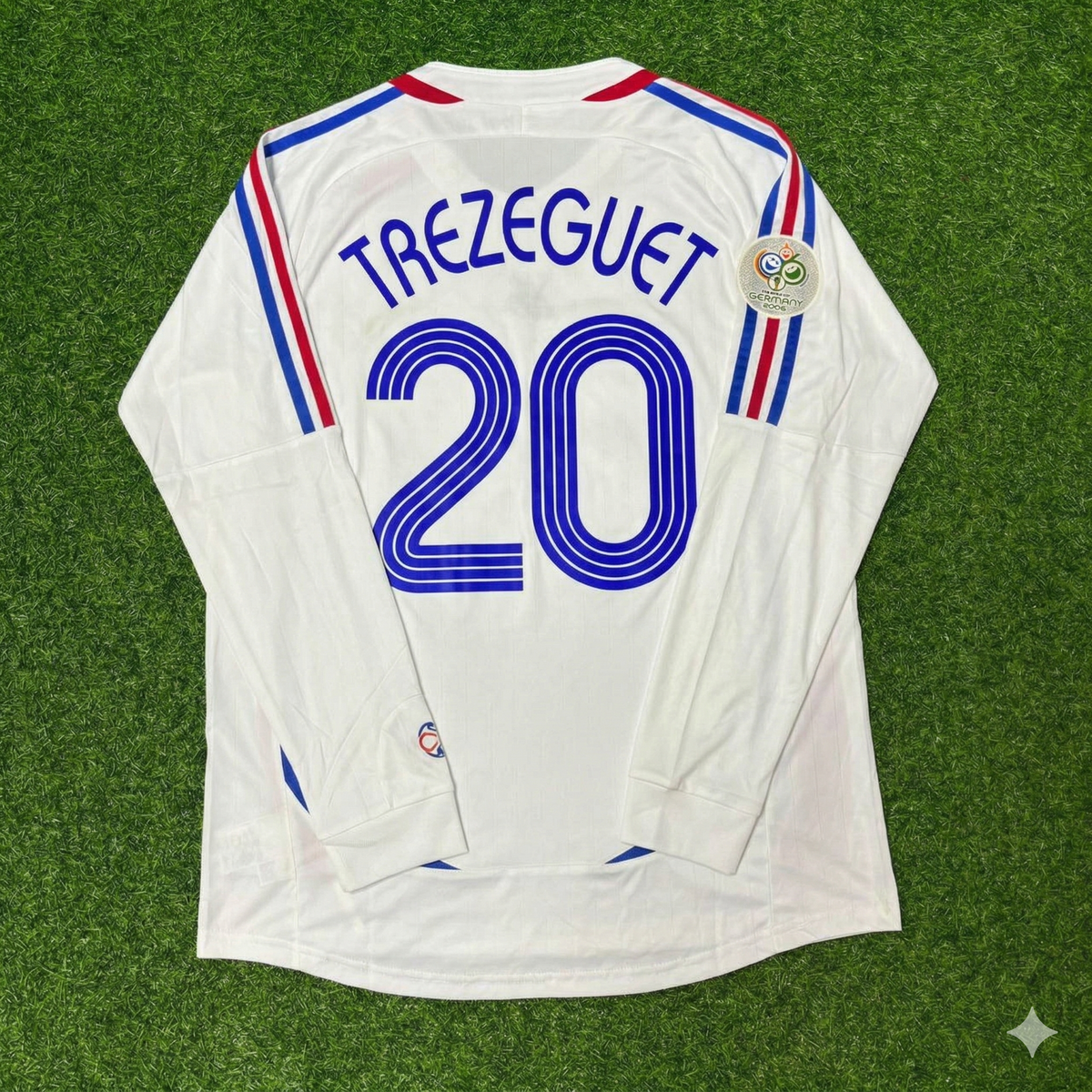 France 2006 World Cup Final Long Sleeve White Retro Kit – David Trezeguet – Back View