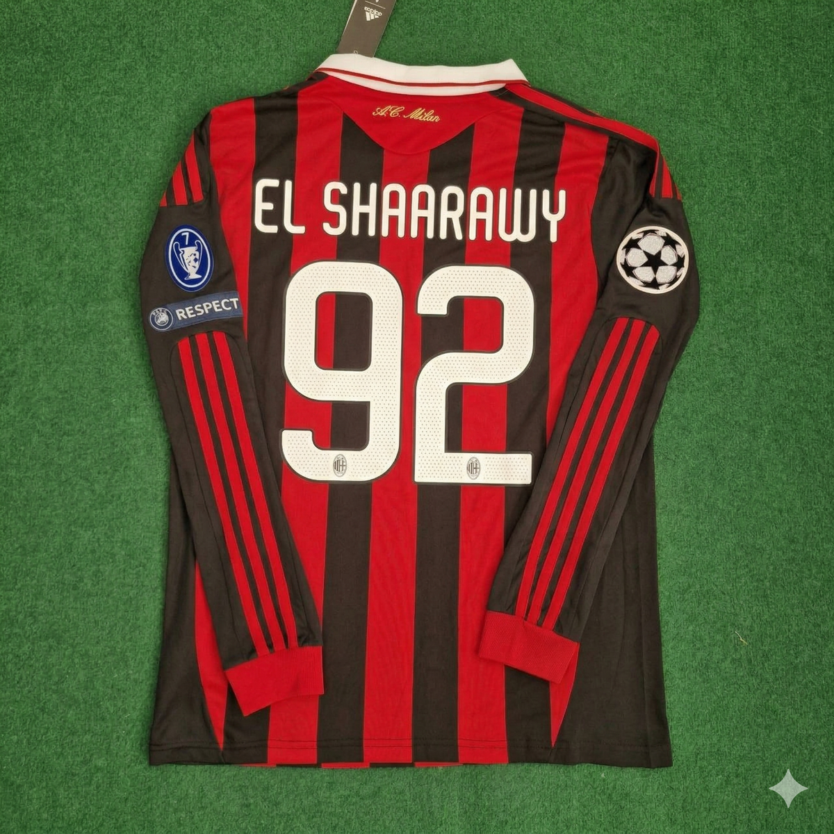 Milan 2009 2011 Retro Long Sleeve Jersey – Stephen El Shaarawy – Back View