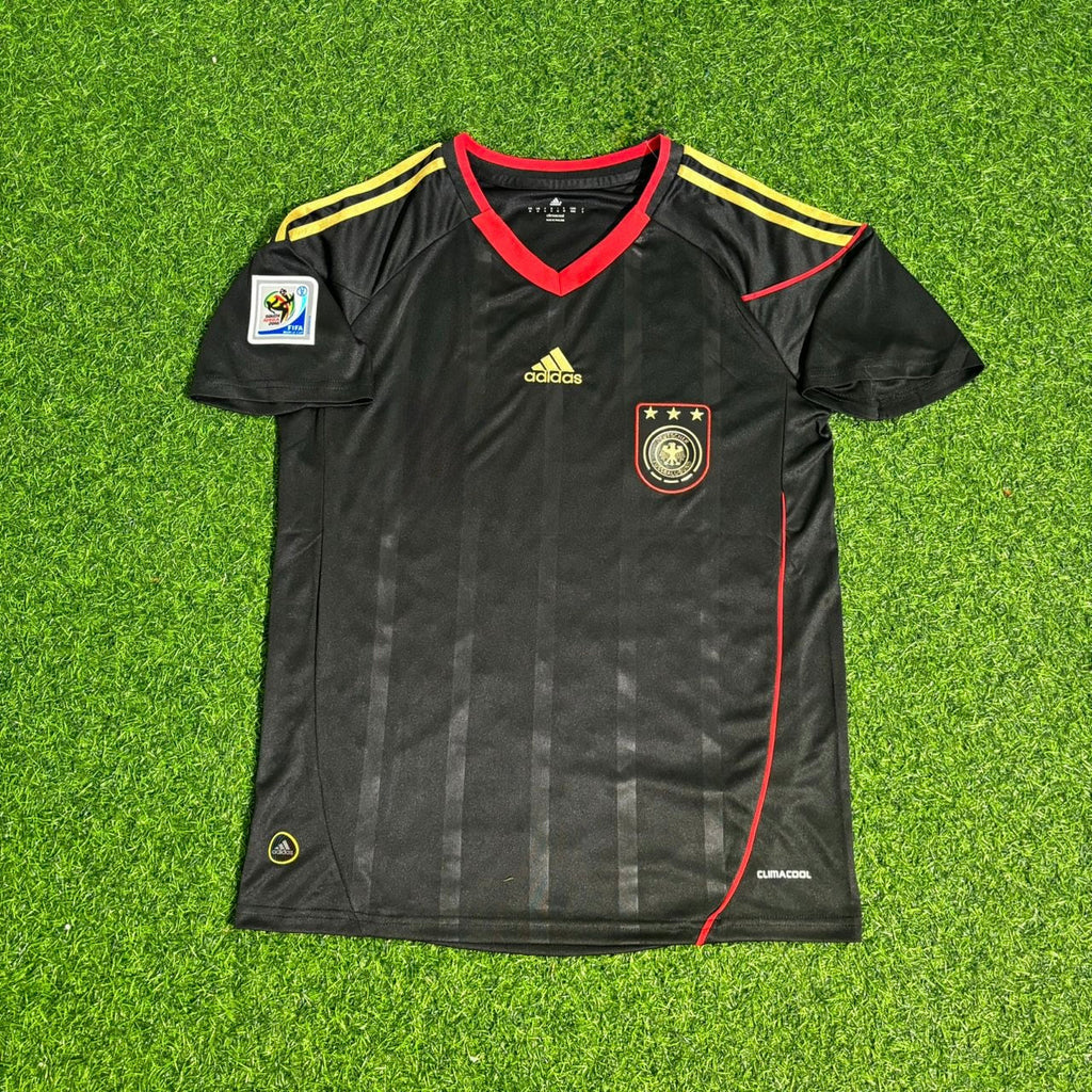 Germany Deutschland 2010 World Cup Black Retro Football Jersey – Detailed View