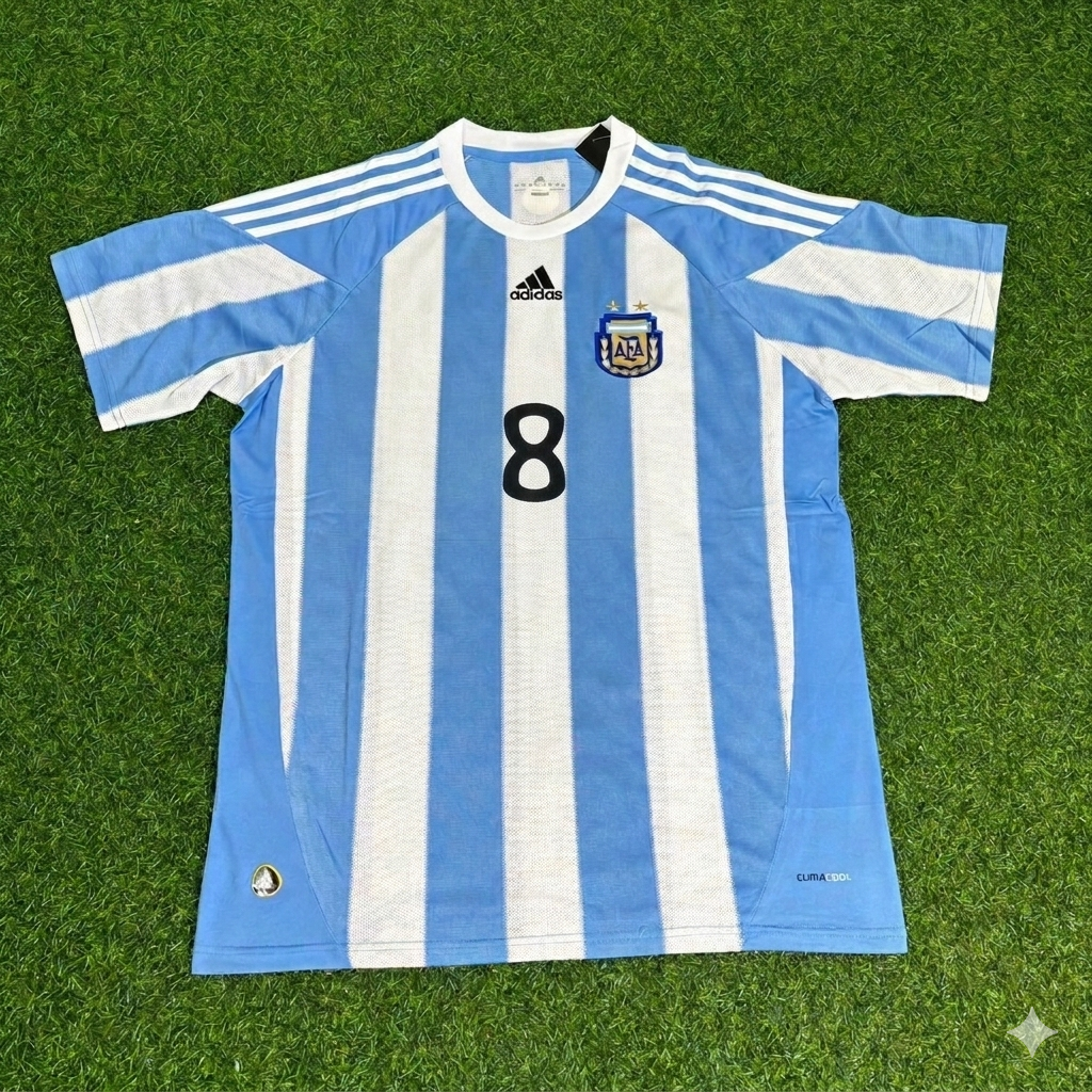 Argentina Retro Jersey – Juan Sebastián Verón 8- 2010 World Cup – Front View