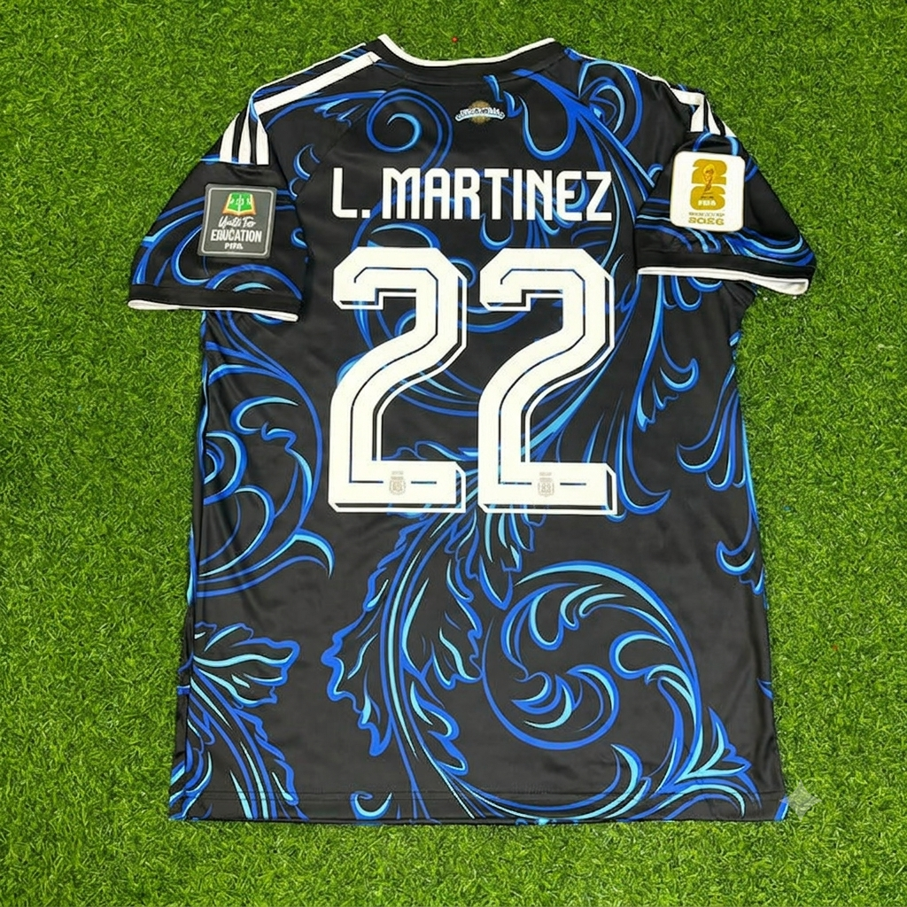 2026 Argentina World Cup Lautaro Martinez Away Football Jersey – Back View