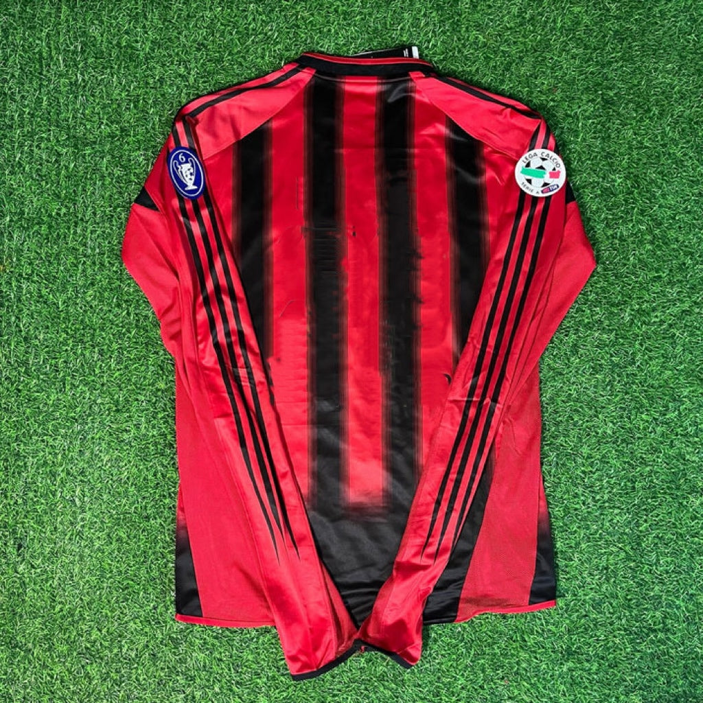 2003/04 Milan Red & Black Home Retro Football Jersey – Front View
