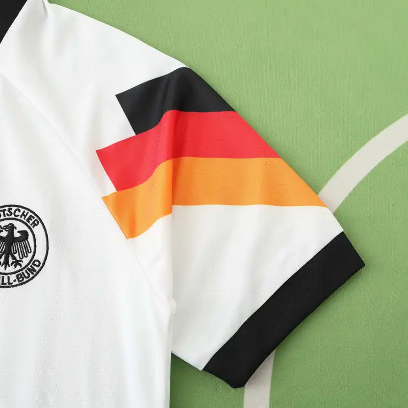 1992 Germany Deutschland Season Home White Retro Football Jersey – Front View