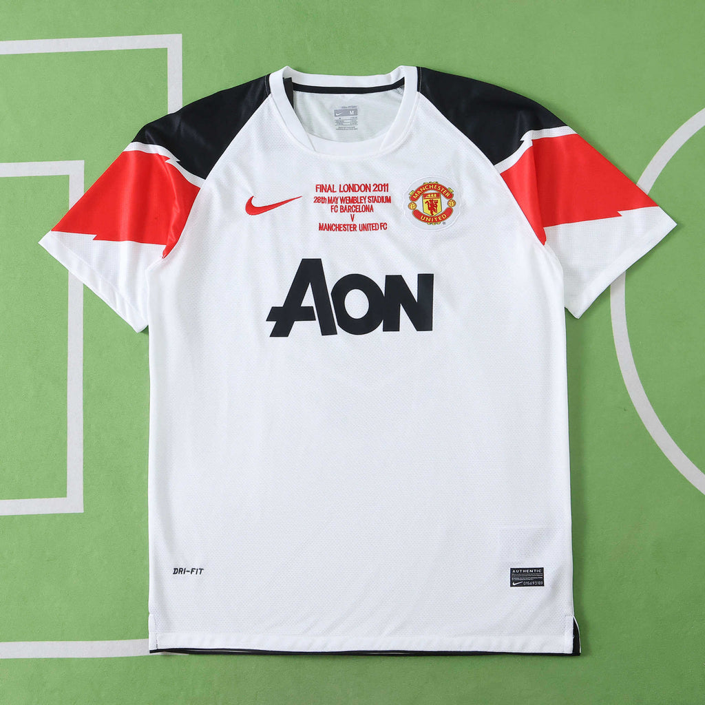 Manchester United F.C. 2010-2011 Season Away White Retro  Football Jersey Trikot Maillot