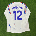 2006 France World Cup Thierry Henry Final Long Sleeve White Retro Kit – Back View