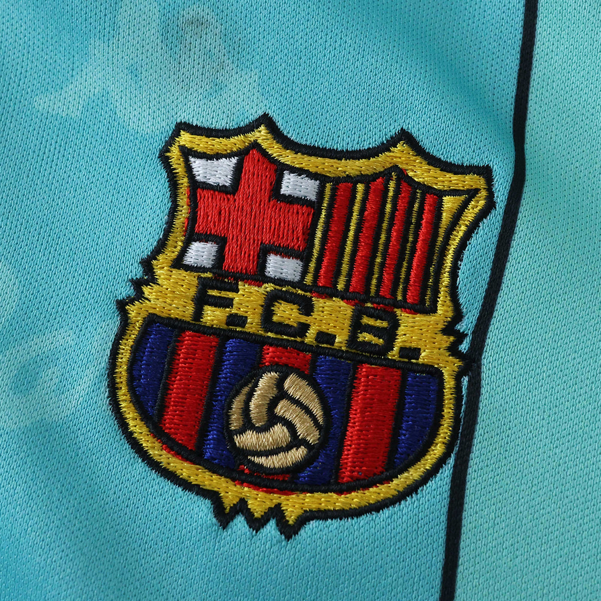 FC Barcelona 1996-1997 Season Away Blue Retro Kids Football Jersey Trikot Maillot V10