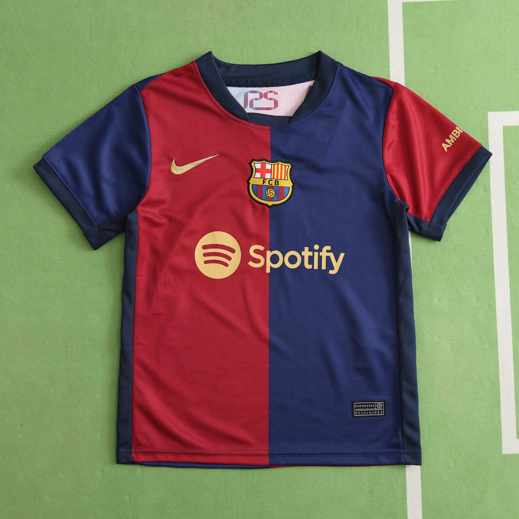 FC Barcelona 2024-2025 Season Home Kids Football Jersey Trikot Maillot V3