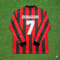 1993 Roberto Donadoni #7 AC Milan 1994 Home Long Sleeve Retro Football Jersey – Back View