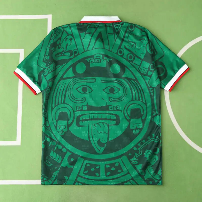 1998 Mexico Home Green Retro Football Jersey – Detailed View