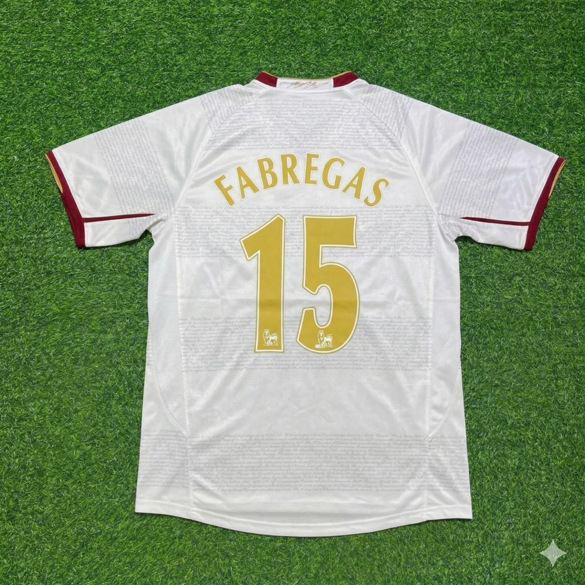 2004 Cesc Fabregas #15 Arsenal 2005 Away Retro White Football Jersey – Back View