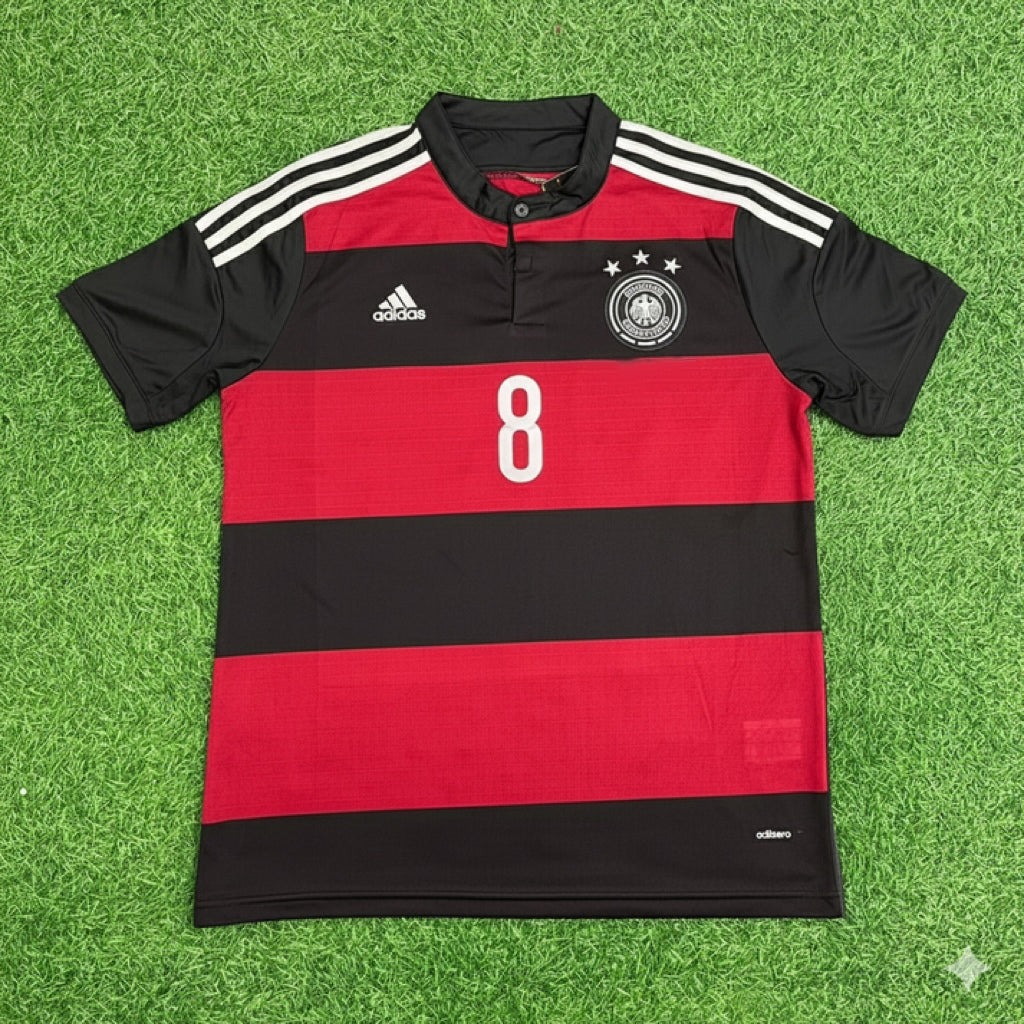 Mesut Özil Germany Deutschland 2014 World Cup Brazil Black Red Retro Jersey – Front View