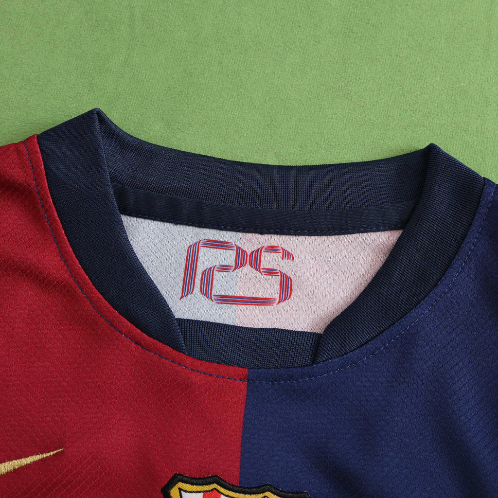 FC Barcelona 2024-2025 Season Home Kids Football Jersey Trikot Maillot V5