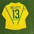 Brazil 2002 World Cup Final Yellow Long Sleeve Retro Football Jersey – Juliano Belletti – Back View