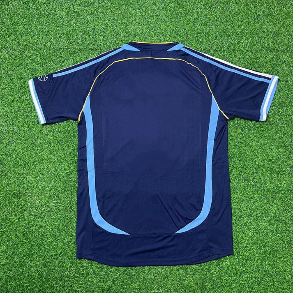 2006 Argentina World Cup Dark Blue Home Retro Football Jersey – Front View