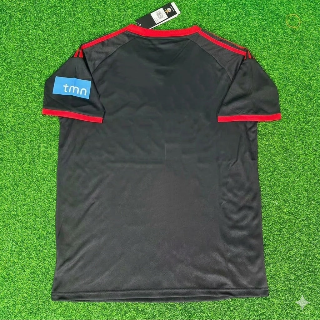 Benfica 2009/2010 Away Black Retro Kit Jersey – Front View