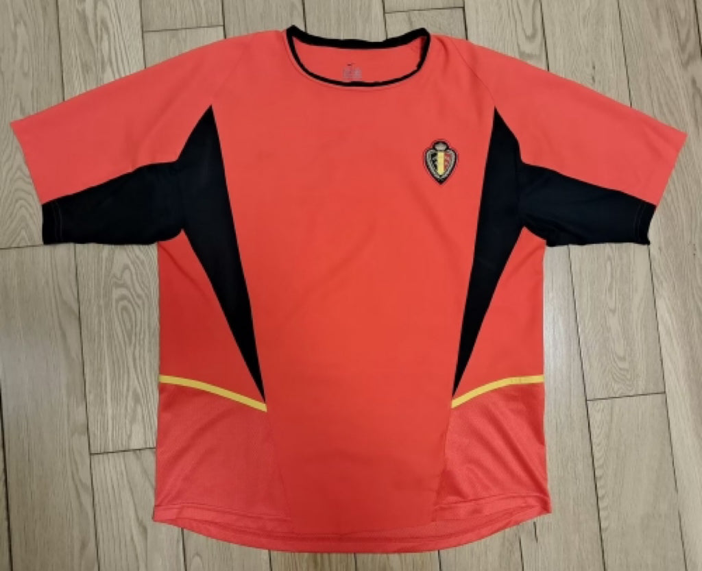 2002 Belgium Home Retro Red Thailand Football Jersey – Back View