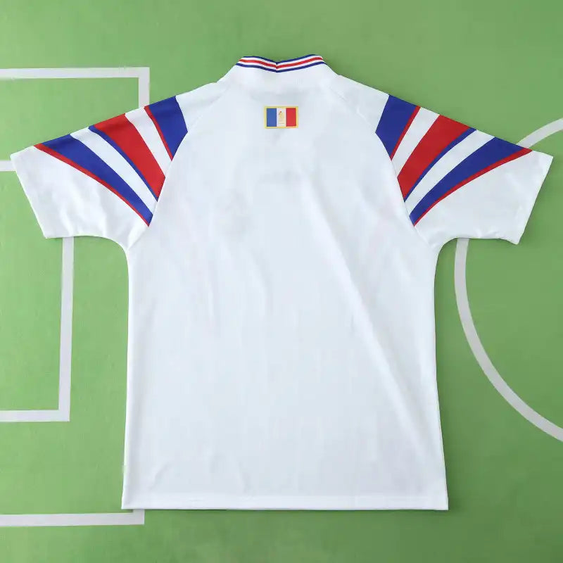 1996 France Season Away White Retro Football Jersey – Front View