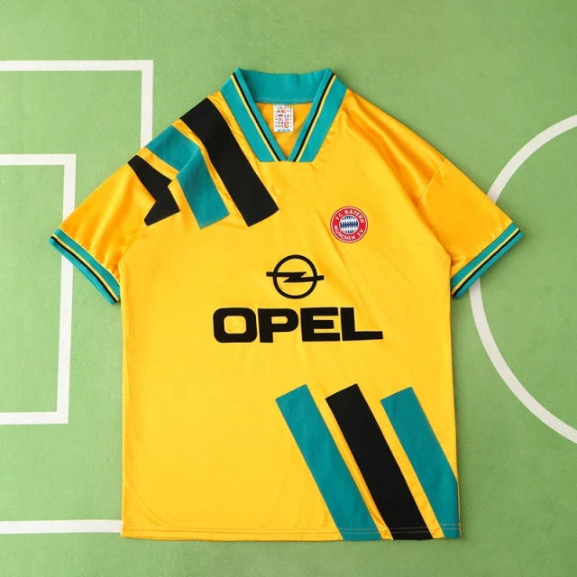 Bayern München 93/95 Season Yellow Away Retro Football Jersey – Back View
