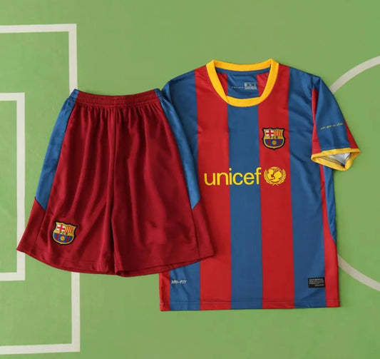 Barcelona 2011 Champions League Roma Final Child Kids Kit Set Football Jersey