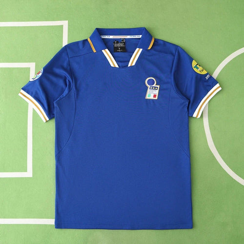 1996 Italy Home Blue Retro Jersey Football – Back View