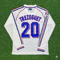 France 1998 World Cup White Away Long Sleeve Retro Jersey – David Trezeguet #20 – Back View