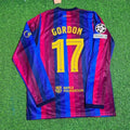 Anthony Gordon #17 Barcelona 2027 New Season Champions League Patch Home Long Sleeve Jersey – Back View