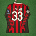 2009 Thiago Silva Milan 2011 Retro Long Sleeve Football Jersey – Back View