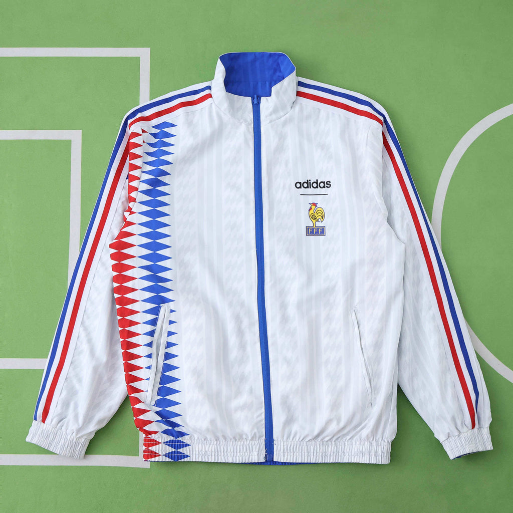 France Blue 1994 Retro Both Sides Windbreaker – Detailed View
