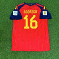 Rodri #16 Spain 2026 World Cup Home Jersey – Back View