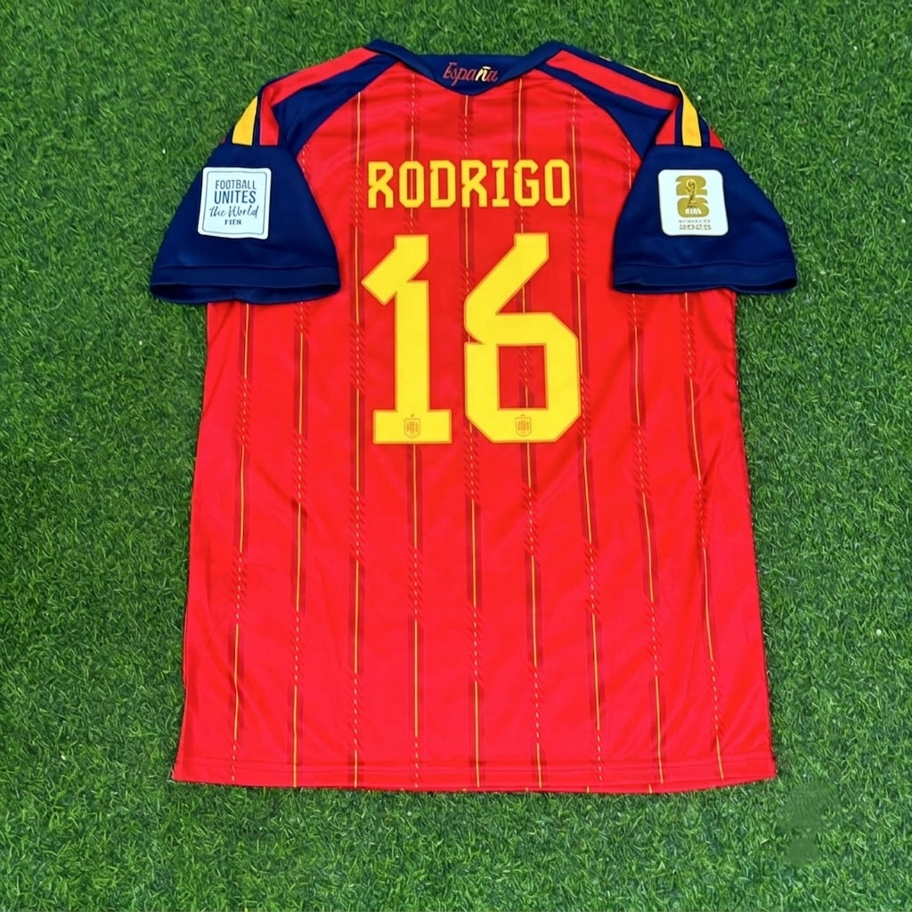 Rodri #16 Spain 2026 World Cup Home Jersey – Back View