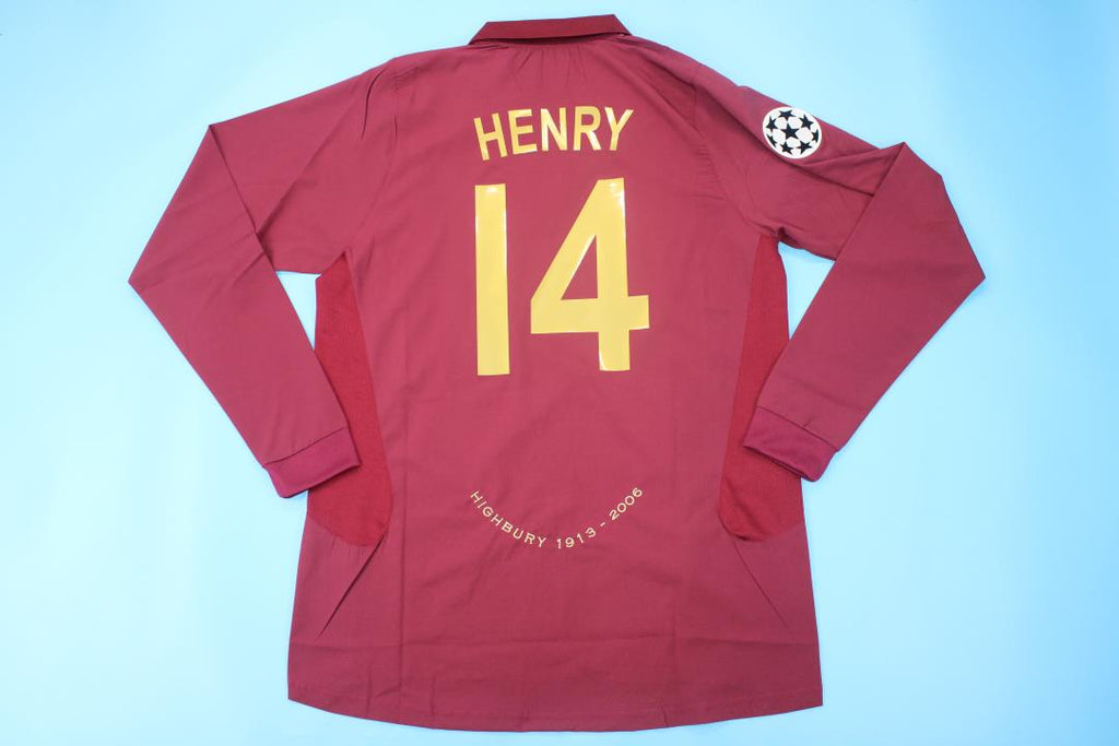 2005/06 Arsenal Burgundy Champions League Long sleeve Football Jersey – Back View