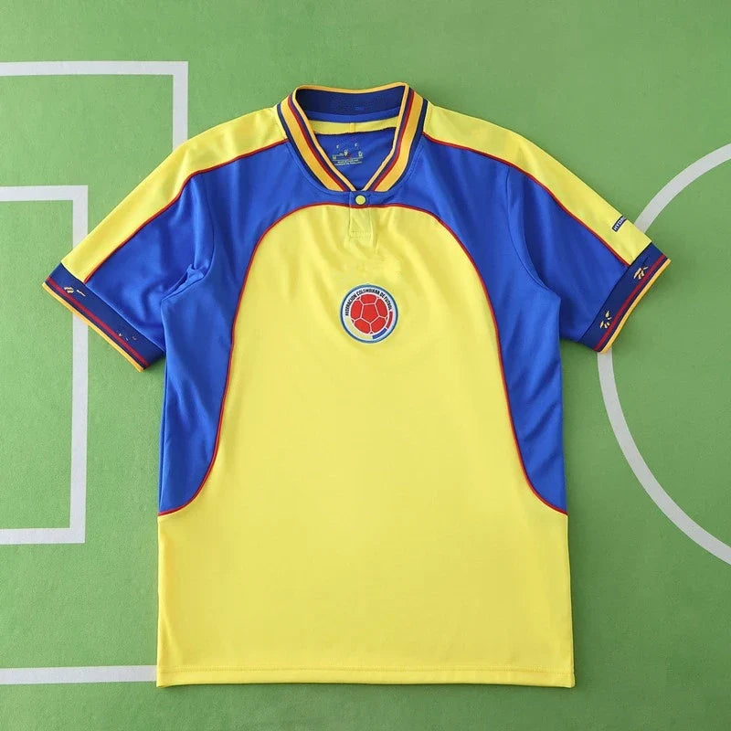 Colombia 2001 Season Home Field Yellow Retro Jersey – Back View