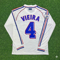 France 1998 World Cup White Away Long Sleeve Retro Jersey – Patrick Vieira #4 – Back View