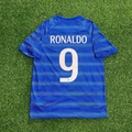 Ronaldo Nazario #9 Brazil Retro Blue Jersey – Back View