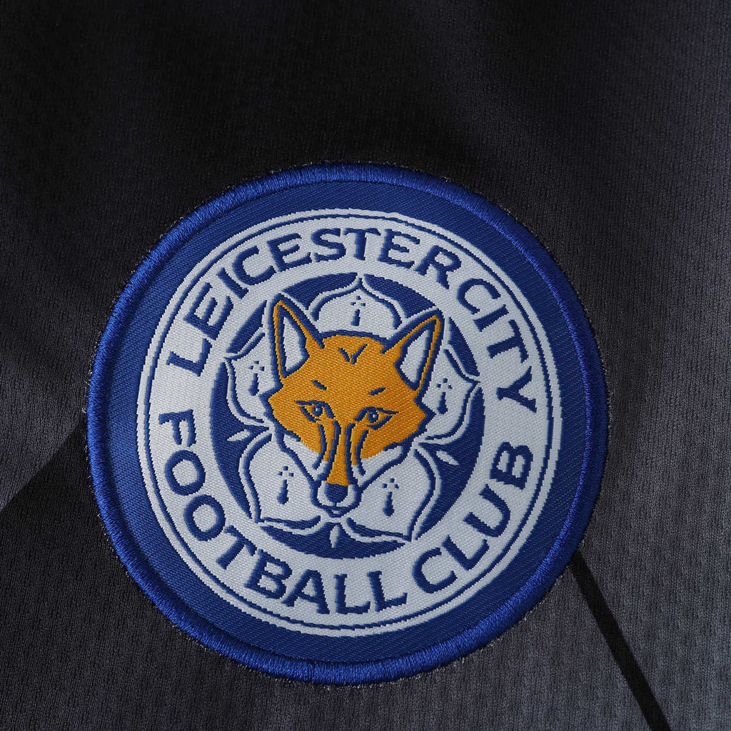 Leicester City 2015-2016 Season Away Retro Black Football Jersey Trikot Maillot V6