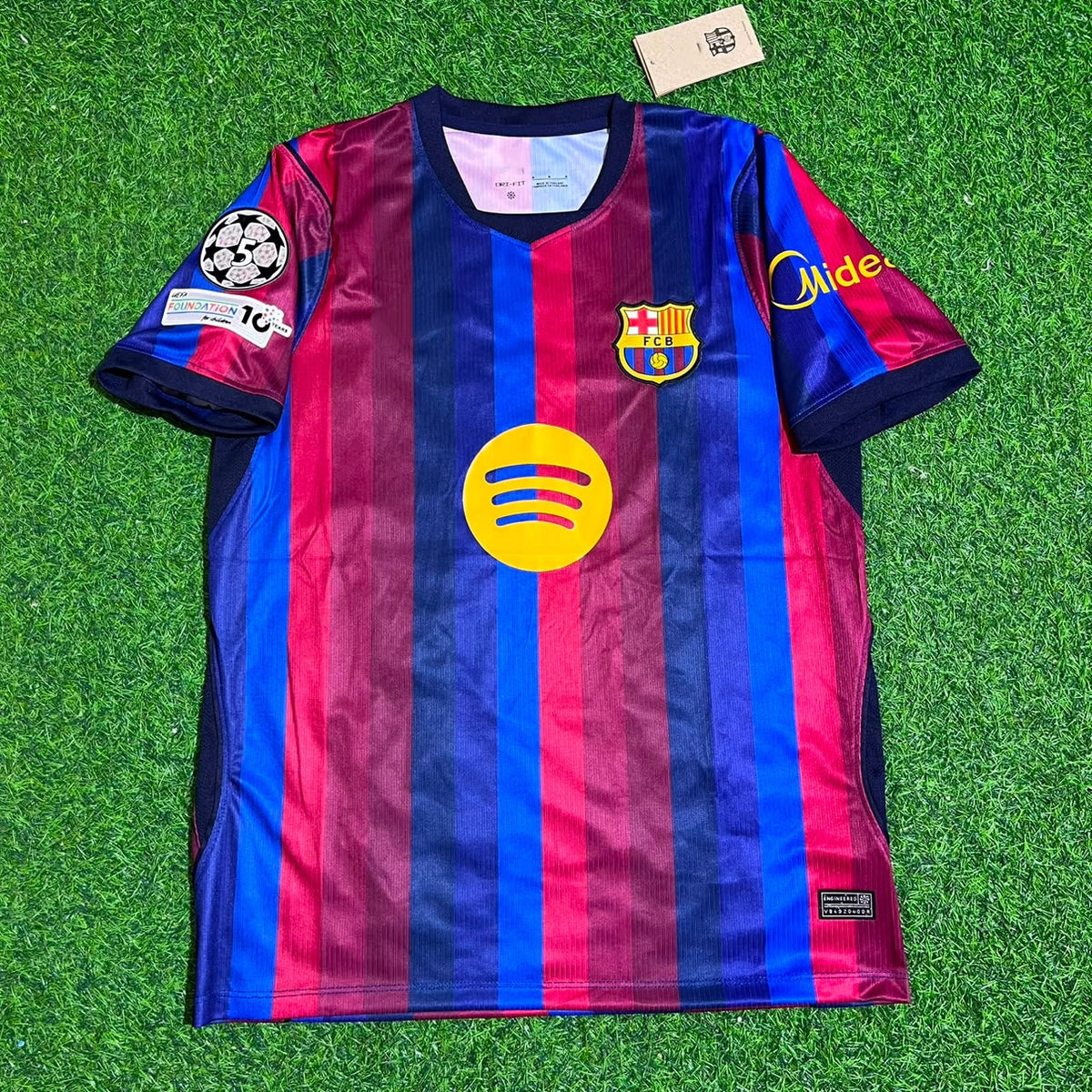 2027 Lamine Yamal #10 Barcelona Champions League Patch Home Football Jersey – Front View