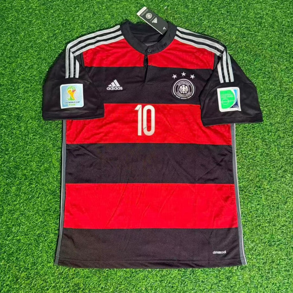 Lukas Podolski Germany Deutschland 2014 World Cup Brazil Black Red Retro Jersey – Front View