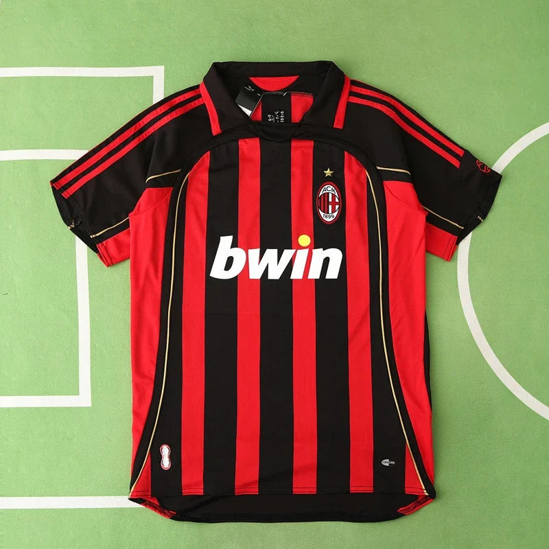 A.C.Milan 06/07 Season Red Away Retro Football Jersey – Back View