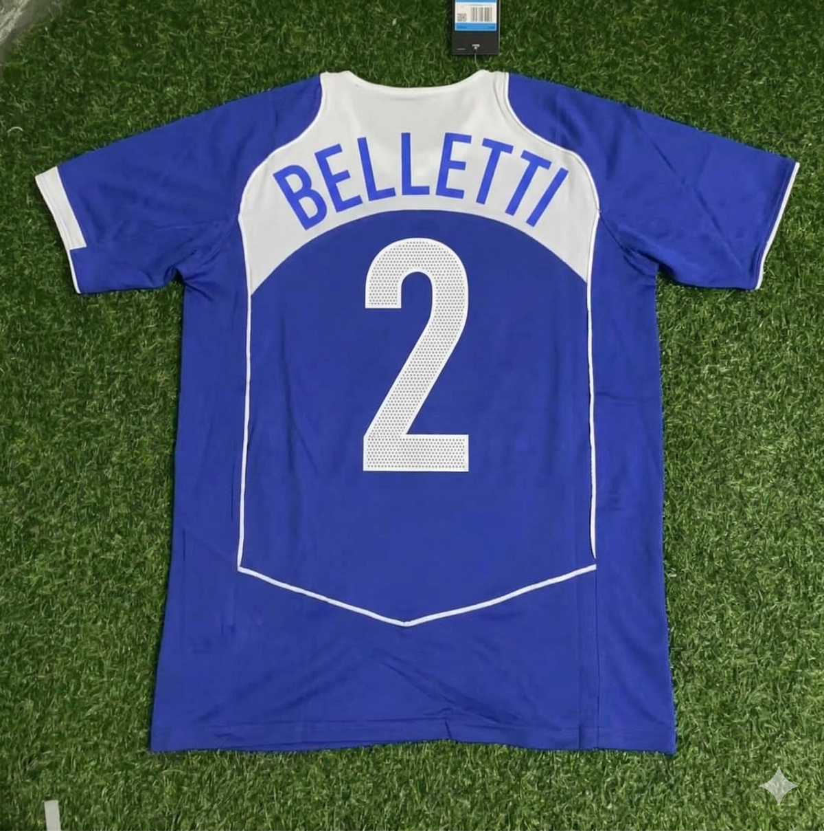 Brazil 2004 Blue Retro Football Jersey – Juliano Belletti – Back View