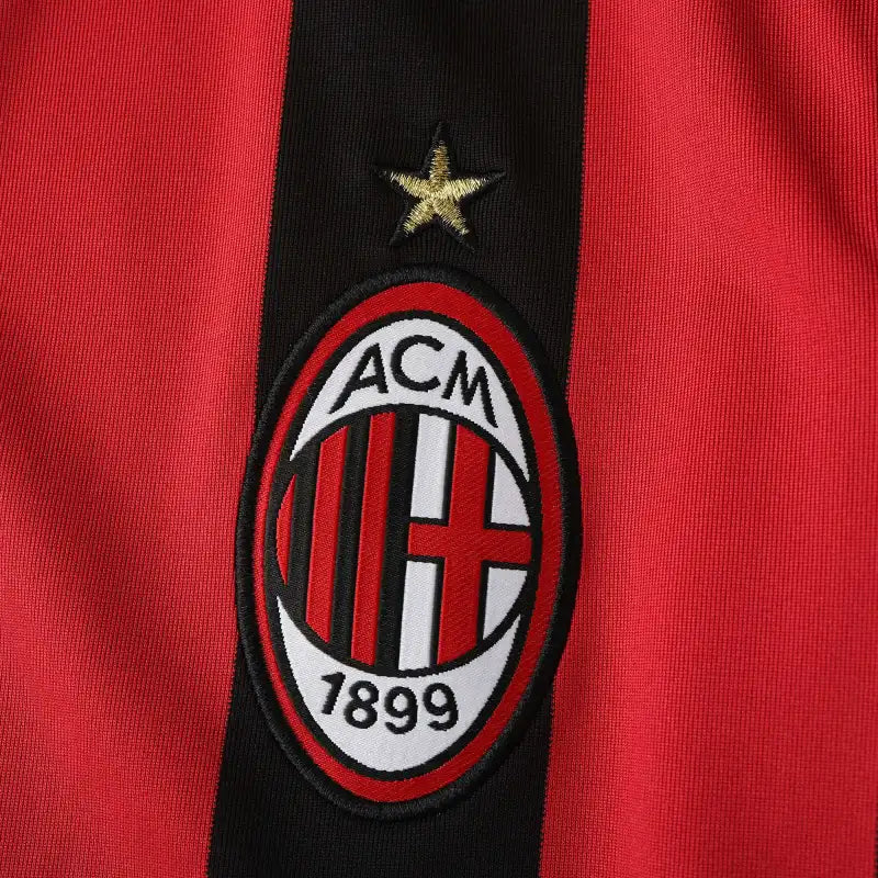 A.C.Milan 09/10 Season Red Home Long sleeved Retro Jersey – Detailed View