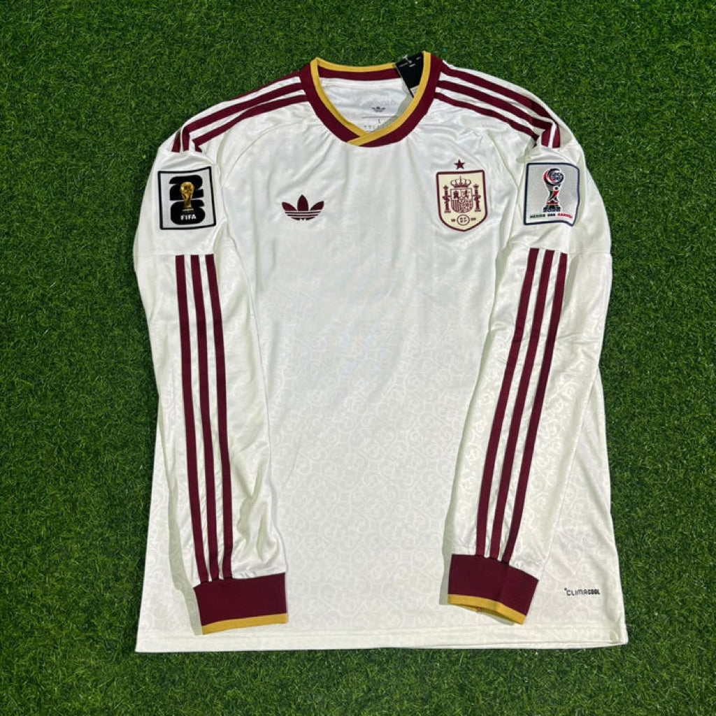 Nico Williams Jr. #17 Spain 2026 World Cup Away Long Sleeve Jersey – Front View