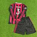 Paolo Maldini AC Milan 2008-2009 Final Season Kids Long Sleeve Home Retro Football Jersey – Back View