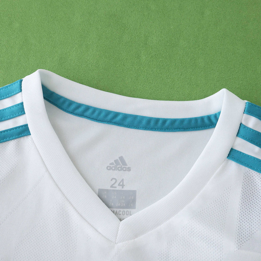 Real Madrid C.F. 2017-2018 Season Kids Home Retro Football Jersey Trikot Maillot V3