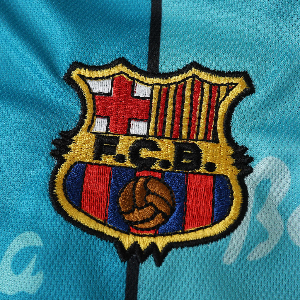 FC Barcelona 1996-1997 Season Away Blue Retro Football Jersey Trikot Maillot V6