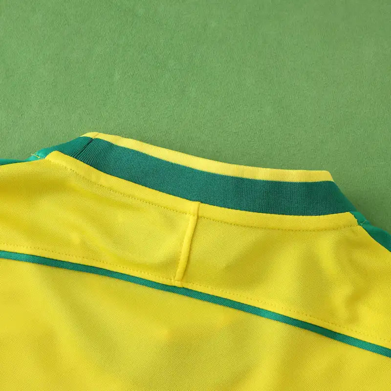Brazil 1998 Home Long Sleeved Yellow Retro Jersey – 5