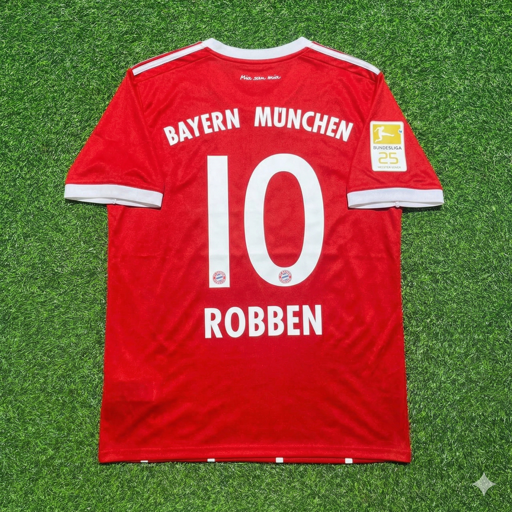 Bayern Munich 2017-2018 Retro Home Jersey – Arjen Robben – Back View