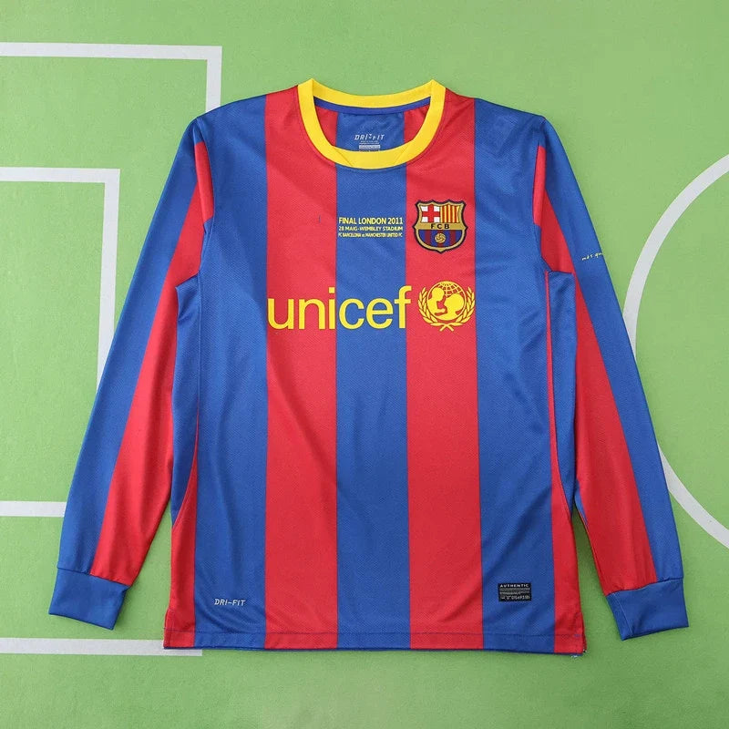 FC Barcelona 10/11 Season Home Final Match Retro Jersey – Back View