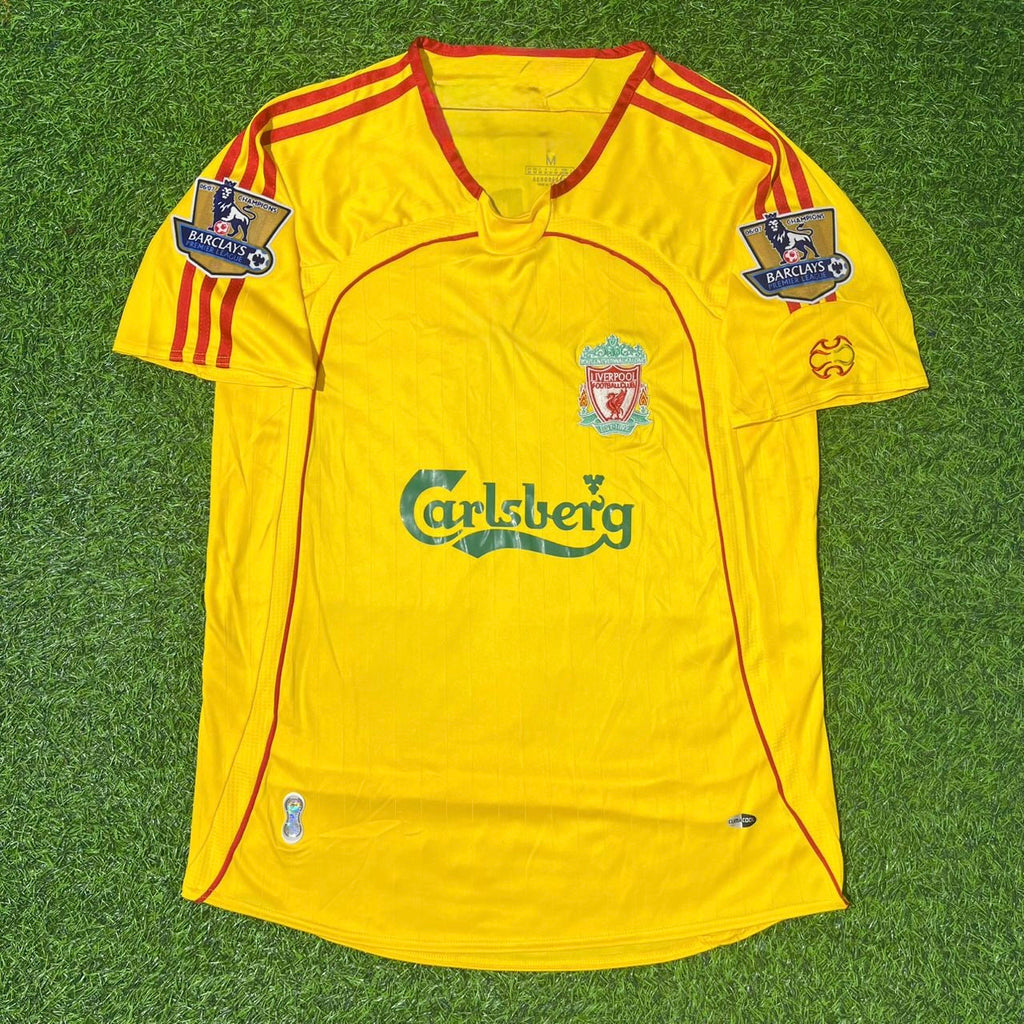 2006/07 Liverpool FC Yellow Retro Football Jersey Collection – Back View