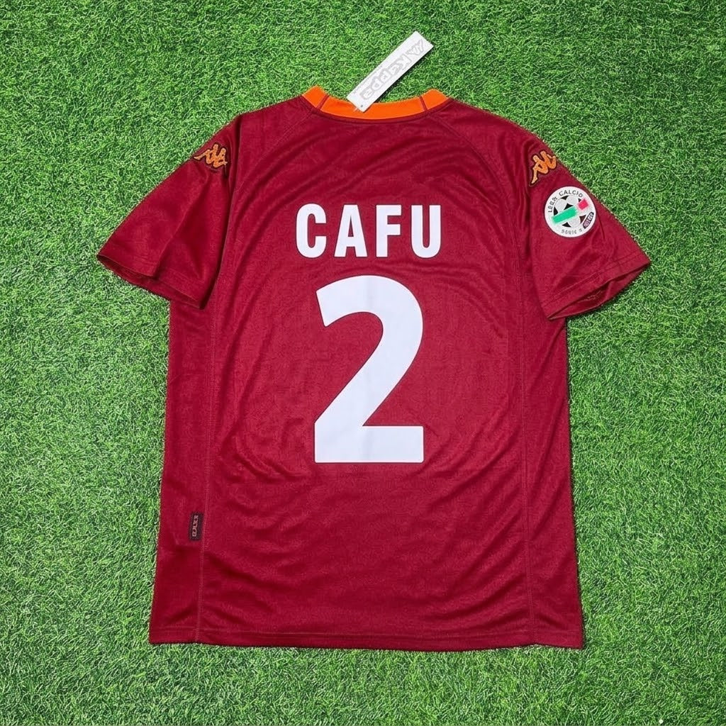 Cafu #2 2000-2001 Home Retro Football Jersey – Back View
