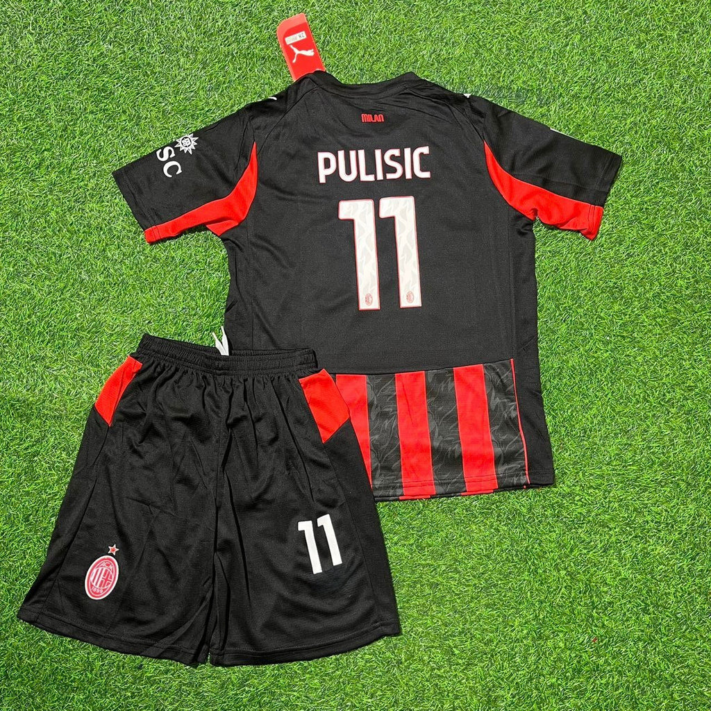 AC Milan Kids New Season Football Jersey – Christian Pulisic – Back View
